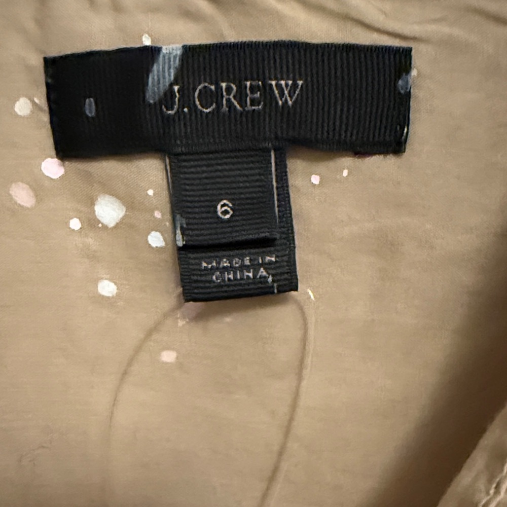 J. Crew Tan and Pink Splatter Casual Shirt - Picture 2 of 14
